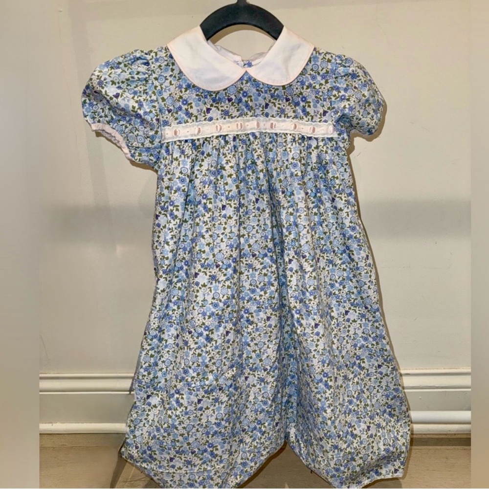 Lullaby Set - Pink Blue Rosebud Floral Timeless Delicate Lace Easter Dress 4T